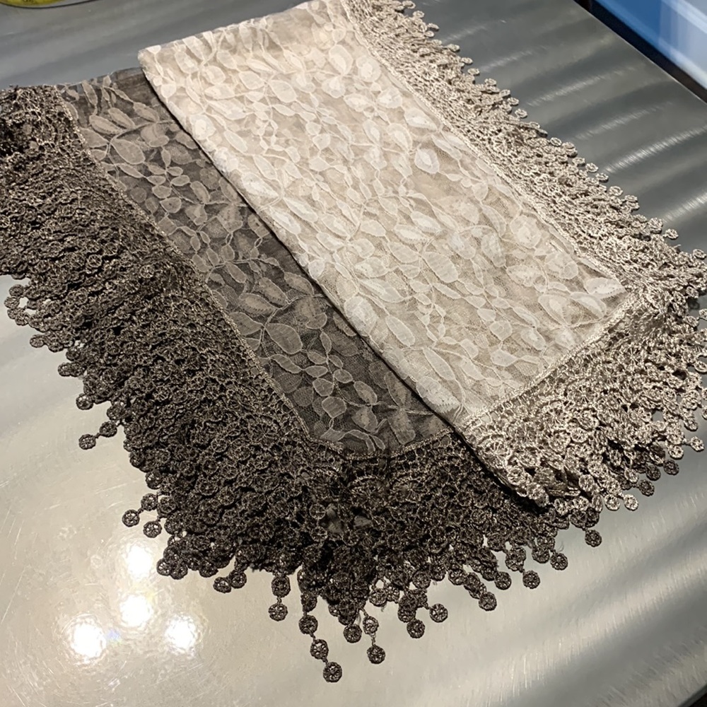 Venetian Style Lace Scarves 2 Pack